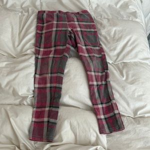 Plaid Pink Gray White Leggings Girls Faded glory